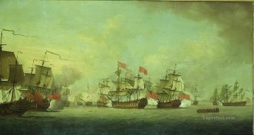 Batallas navales de acción de Knowles Pinturas al óleo